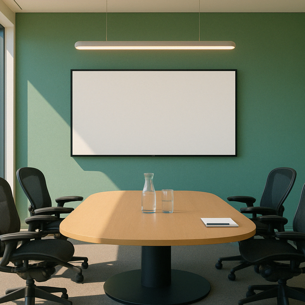 Minimalist Conference Room with City View